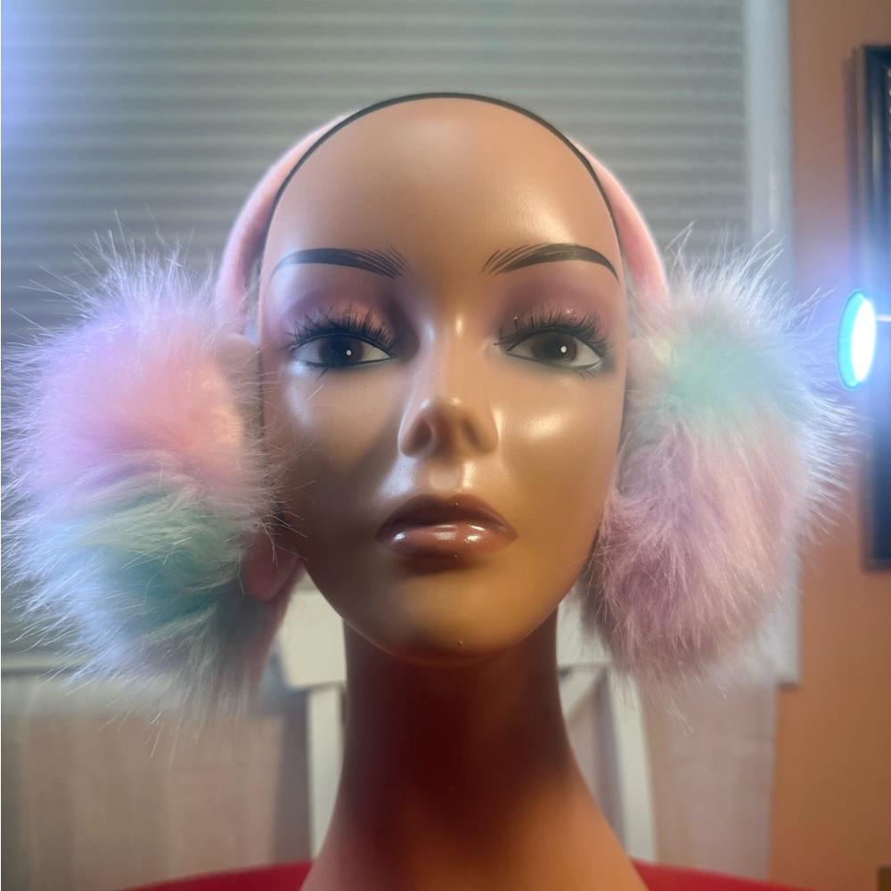 Faux Fur Pastel Multicolor Ear Muffs - Women